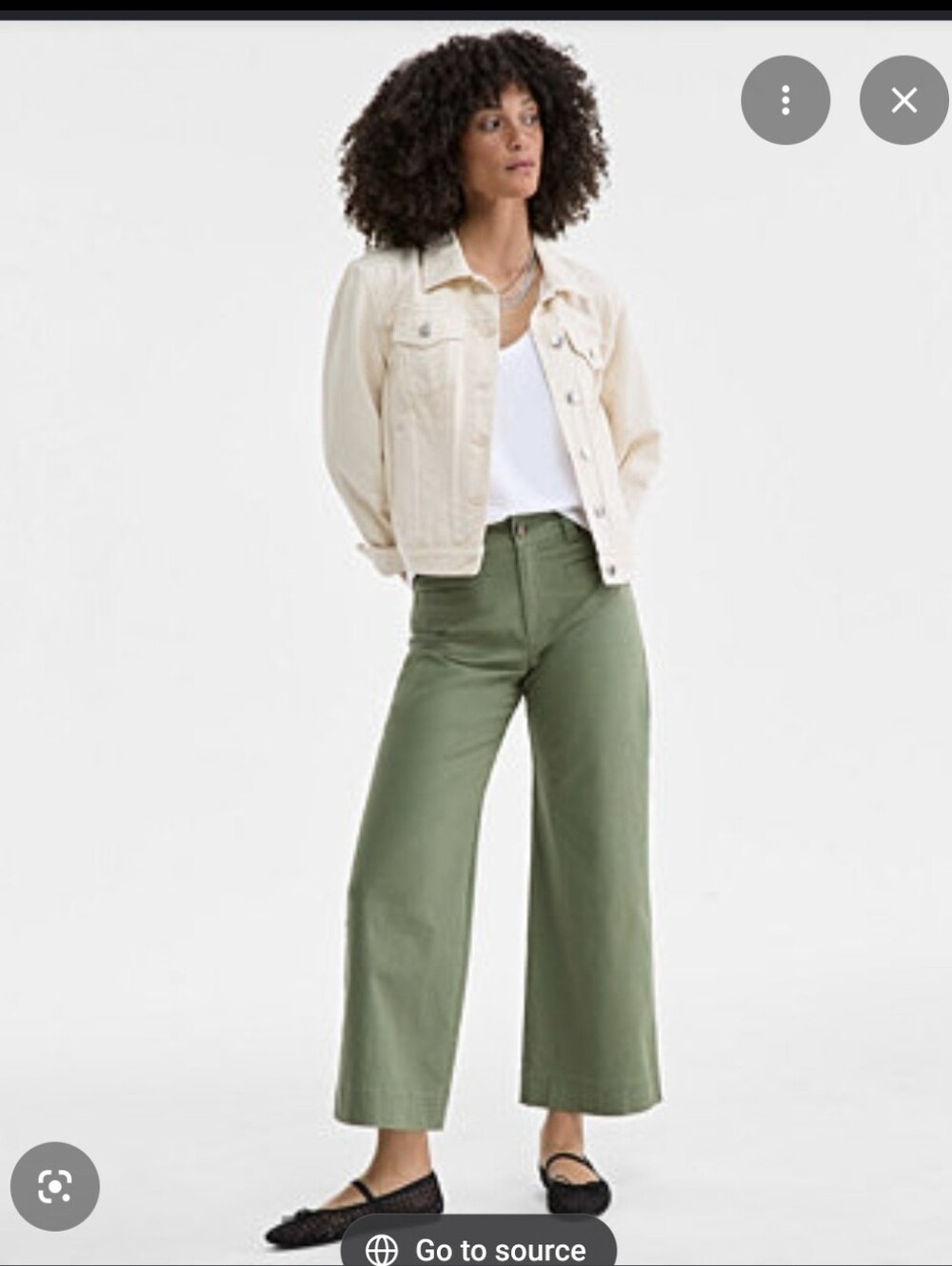 On 34th Women's Olive Wide-Leg Cropped Chino Pants Size 12 NWT